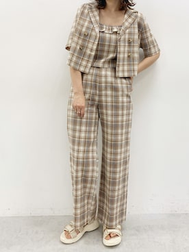 「OLIVE des OLIVE（オリーブデオリーブ）のアイテム（セットアップ）」を使った、s13_oliveさん（レディース・158cm）の夏コーディネート