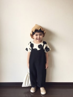 「ヒラヒラ」｜「アイテム（サロペット/オーバーオール）」を使った、yuu*さん（キッズ・90cm）の夏コーディネート
