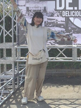 「フェスコーデ」｜「アイテム（チノパンツ）」を使った、りなさん（レディース・163cm）の秋コーディネート