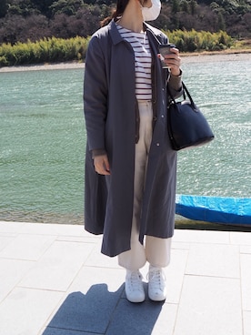 「FUDGE」｜「アイテム（その他アウター）」を使った、りなさん（レディース・163cm）の春コーディネート