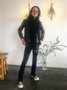 「GalaabenD（ガラアーベント）のアイテム（バンダナ/スカーフ）」を使った、いなしょうさん（メンズ・174cm）の春コーディネート
