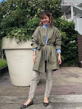 「SHIPS（シップス）のアイテム（その他アウター）」を使った、新谷さん（レディース・157cm）の秋コーディネート