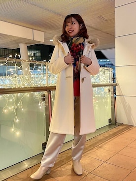 「SHIPS（シップス）のラウンドヒールブーツ◇（ブーツ）」を使った、新谷さん（レディース・157cm）の秋コーディネート