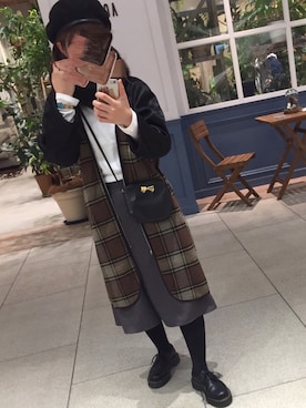 「チープカシオ」｜「アイテム（ジャケット/アウター）」を使った、奏さん（レディース・156cm）の冬コーディネート