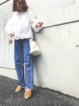 「バルーンスリーブ」｜𝕞𝕚𝕪𝕒𝕓𝕚さん（レディース・152cm）の春コーディネート