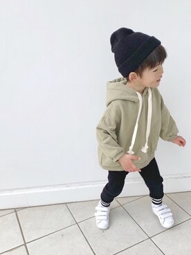 「Herschel Supply（ハーシェルサプライ）のアイテム」を使った、E✭taさん（キッズ・100cm）の冬コーディネート