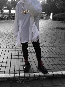 「CDG（シーディージー）のアイテム（アクセサリー）」を使った、すごうさん（メンズ・170cm）の冬コーディネート