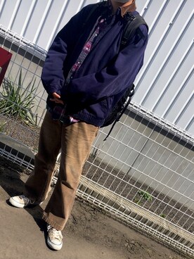 「コロナに負けない」｜「アイテム（ブルゾン）」を使った、てっしーさん（メンズ・166cm）の春コーディネート