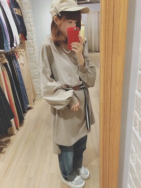 ベルトを使った スウェットワンピース のコーディネート一覧 ユーザー ショップスタッフ 身長 141cm 150cm Wear