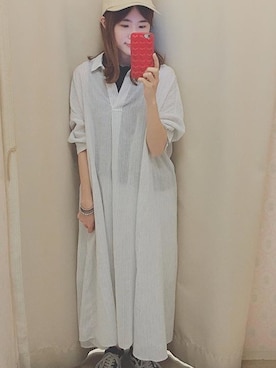 「アイテム（シャツワンピース）」を使った、ヨシカワさん（レディース・150cm・20代）の春コーディネート