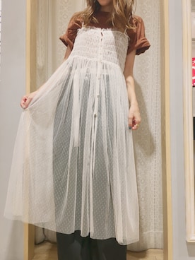 「earth music&ecology（アースミュージックアンドエコロジー）のアイテム（デニムパンツ）」を使った、ヨシカワさん（レディース・150cm）の夏コーディネート