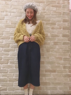 「ループカーディガン」｜ヨシカワさん（レディース・150cm）の秋コーディネート
