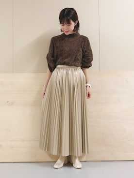 「モールニット」｜ヨシカワさん（レディース・150cm）の秋コーディネート