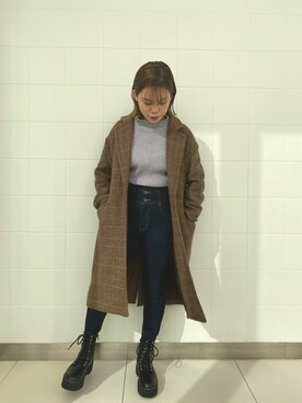 「H&M（エイチ・アンド・エム）のアイテム（ブーツ）」を使った、rihoさん（レディース・153cm）の秋コーディネート