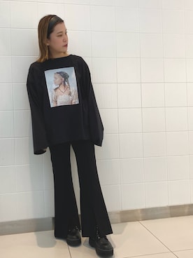 「H&M（エイチ・アンド・エム）のアイテム（ブーツ）」を使った、rihoさん（レディース・153cm）の冬コーディネート