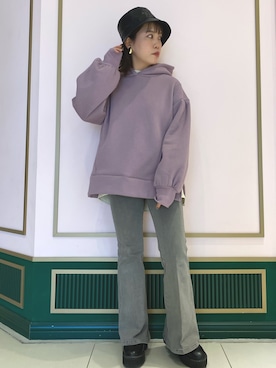 「FREE'S MART（フリーズマート）のアイテム（パーカー）」を使った、rihoさん（レディース・153cm）の冬コーディネート