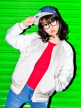 「Simplicite（サンプリシテ）のアイテム（ブルゾン）」を使った、ピタちゃんさん（レディース・152cm）の春コーディネート