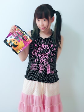 「ALGONQUINS（アルゴンキン）のアイテム（スカート）」を使った、鈴木りぇさん（レディース・156cm）の夏コーディネート