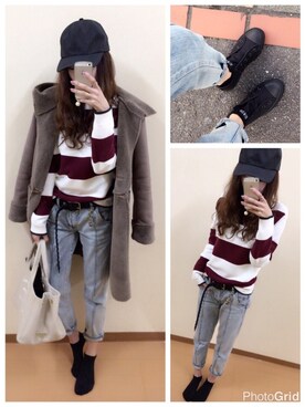 「MichaelKors」｜「アイテム（キャップ）」を使った、mik_.さん（レディース・162cm）の冬コーディネート