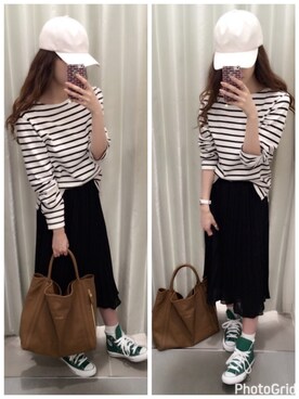 「SEE BY CHLOE（シーバイクロエ）のHARRIET　ハリエット　ミディアムホーボー（ショルダーバッグ）」を使った、mik_.さん（レディース・162cm）の春コーディネート