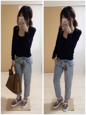 「SEE BY CHLOE（シーバイクロエ）のHARRIET　ハリエット　ミディアムホーボー（ショルダーバッグ）」を使った、mik_.さん（レディース・162cm）の秋コーディネート