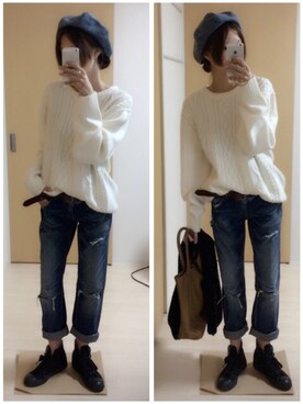 「SEE BY CHLOE（シーバイクロエ）のHARRIET　ハリエット　ミディアムホーボー（ショルダーバッグ）」を使った、mik_.さん（レディース・162cm）の冬コーディネート