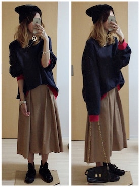 「Abercrombie&Fitch（アバークロンビーアンドフィッチ）のアイテム（スウェット）」を使った、mik_.さん（レディース・162cm）の秋コーディネート