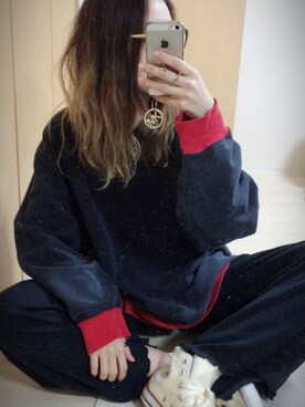 「Abercrombie&Fitch（アバークロンビーアンドフィッチ）のアイテム（スウェット）」を使った、mik_.さん（レディース・162cm）の秋コーディネート
