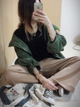 「アイラブCONVERSE」｜「アイテム（マウンテンパーカー）」を使った、mik_.さん（レディース・162cm）の秋コーディネート