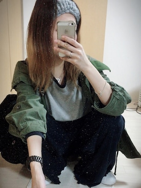 「アイラブCONVERSE」｜「アイテム（マウンテンパーカー）」を使った、mik_.さん（レディース・162cm）の冬コーディネート