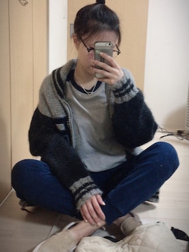 「アイテム（スリッポン）」を使った、mik_.さん（レディース・162cm・20代）の冬コーディネート