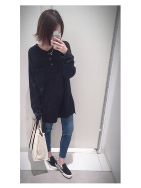 「アイテム（スリッポン）」を使った、mik_.さん（レディース・162cm・20代）の春コーディネート