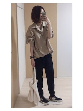 「アイテム（スリッポン）」を使った、mik_.さん（レディース・162cm・20代）の春コーディネート