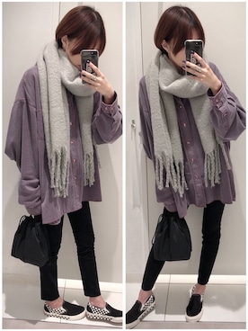「アイテム（スリッポン）」を使った、mik_.さん（レディース・162cm・20代）の秋コーディネート