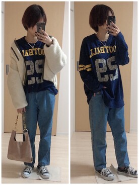 「アイテム（ブルゾン）」を使った、mik_.さん（レディース・162cm・30代）の秋コーディネート