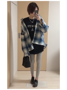 「アイテム（レギンス/スパッツ）」を使った、mik_.さん（レディース・162cm・20代）の秋コーディネート