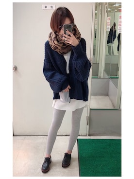 「アイテム（レギンス/スパッツ）」を使った、mik_.さん（レディース・162cm・20代）の冬コーディネート