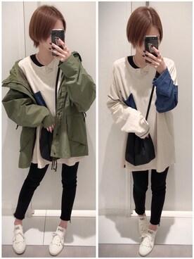 「Ungrid（アングリッド）のハイウエストスキニーデニム（デニムパンツ）」を使った、mik_.さん（レディース・162cm）の冬コーディネート