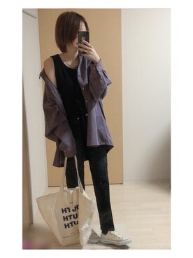 「BEAMS（ビームス）のアイテム（タンクトップ）」を使った、mik_.さん（レディース・162cm）の春コーディネート