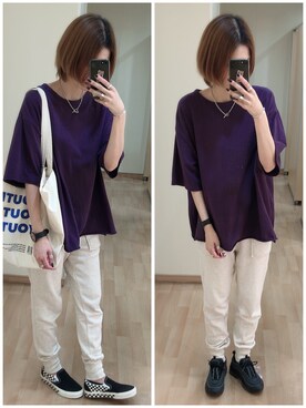 「アイテム（スリッポン）」を使った、mik_.さん（レディース・162cm・20代）の夏コーディネート