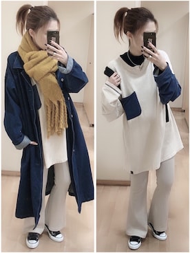 「JUNRED（ジュンレッド）のアイテム（ジャケット/アウター）」を使った、mik_.さん（レディース・162cm）の冬コーディネート