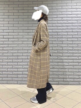 「DouDou（ドゥドゥ）のアイテム（キャップ）」を使った、OKIRIさん（レディース・161cm）の冬コーディネート
