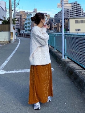 「H&M（エイチ・アンド・エム）のアイテム（ニット/セーター）」を使った、OKIRIさん（レディース・161cm）の冬コーディネート