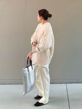 「H&M（エイチ・アンド・エム）のアイテム（ニット/セーター）」を使った、OKIRIさん（レディース・161cm）の冬コーディネート