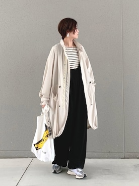 「coca（coca）（コカ）のアイテム（サロペット/オーバーオール）」を使った、OKIRIさん（レディース・161cm）の春コーディネート