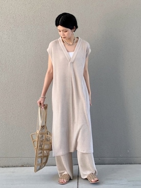 「H&M（エイチ・アンド・エム）のアイテム（ワンピース）」を使った、OKIRIさん（レディース・161cm）の夏コーディネート