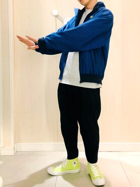 「H&M（エイチ・アンド・エム）のアイテム（スウェット）」を使った、take_it_easyさん（メンズ・172cm）の春コーディネート