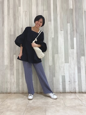 「ジーナシス」｜「アイテム（トートバッグ）」を使った、iwayasakiさん（レディース・168cm）の春コーディネート
