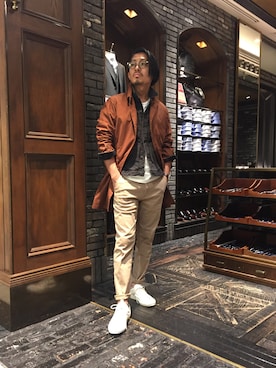 「NANO universe（ナノユニバース）のアイテム（デニムジャケット）」を使った、nano・universe 名古屋ラシック STAFFさん（メンズ・170cm）の夏コーディネート