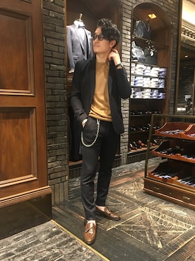 「NANO universe（ナノユニバース）のアイテム（セットアップ）」を使った、nano・universe 名古屋ラシック STAFFさん（メンズ・170cm）の秋コーディネート